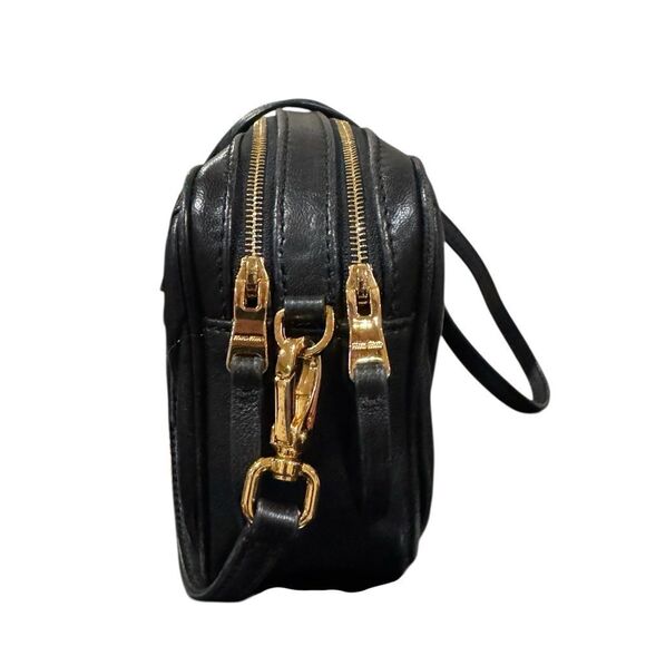 Miu Miu Black Leather Matelasse Quilted Double Zip Shoulder Bag Pochette Auth - Picture 5 of 14